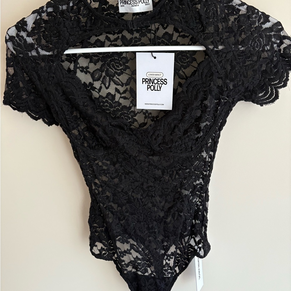 Princess Polly Black Lace Bodysuit